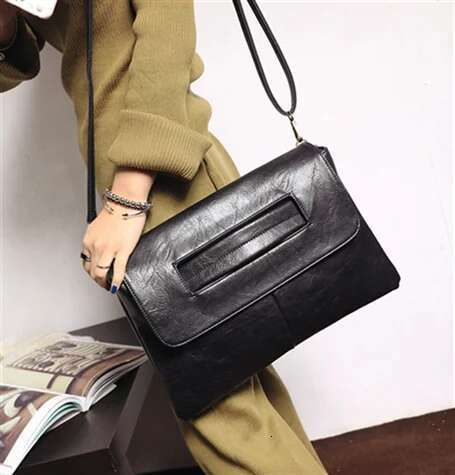 Brand Design Clutches Large PU Leather Crossbody Bags For Women Shoulder Messenger Bag Simple Big Ladies Handbag