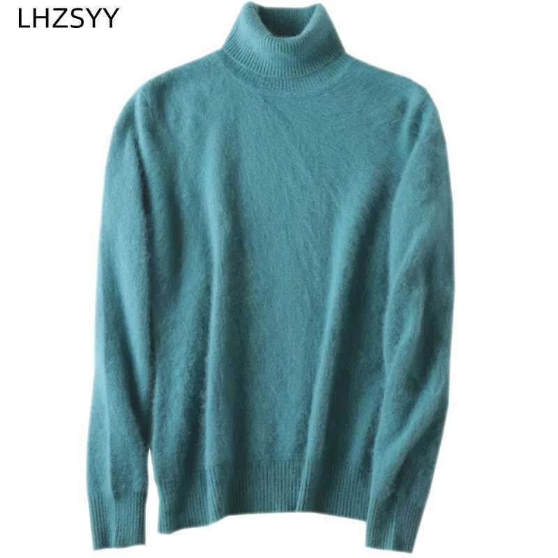 Autumn Winter Women's 100% Pure Mink Cashmere Lapel Pullovers Loose Knit Tops Korean Wild Sweater Female Jacket Jumpers