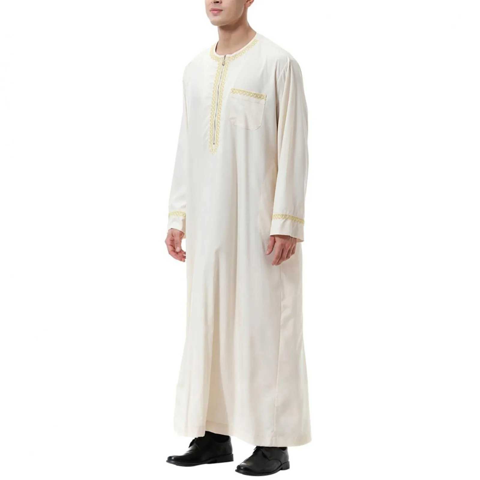 Muslim Fashion Men Jubba Thobes Arabic Pakistan Dubai Kaftan Abaya Robes Islamic Clothing Saudi Arabia Black Long Blouse Dress X250514