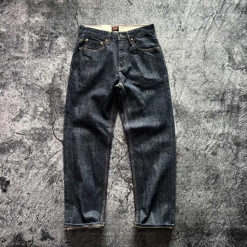 15oz Heavyweight Thick Selvedge Indigo Denim Jeans Sakura Ruffle 2025 Spring 100% Cotton Loose Straight Pants Japanese Men 501 X250514