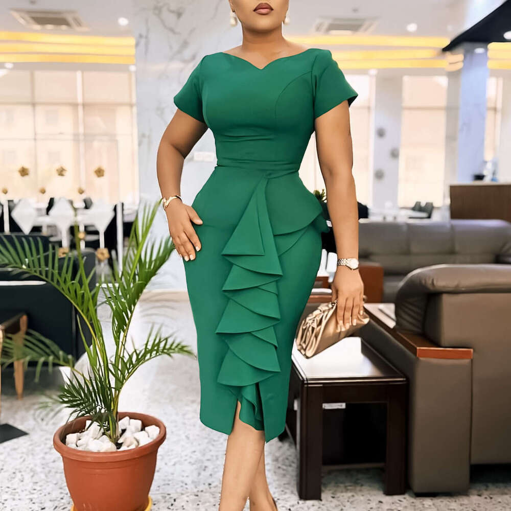 Women's Wear Women's Wear Plus Size Women's New Fashionable And Elegant Ruffled Thong Dress
