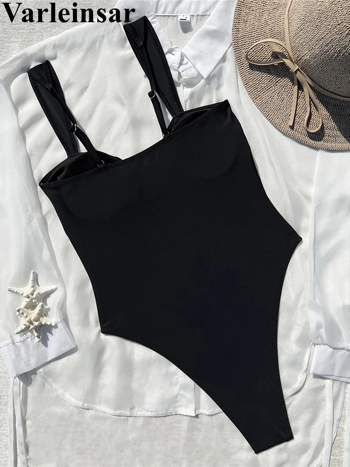 2025 metal flower cutting onepiece swimsuit womens long leg Monokini apron bathroom V6836 250506