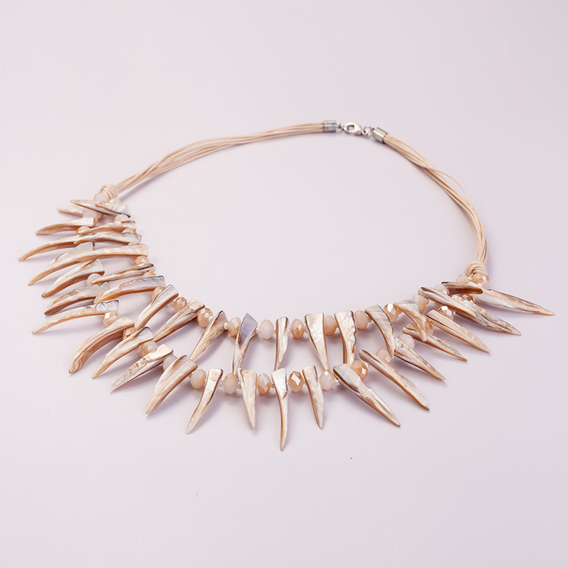 New Crystal Multi Layer Two Piece Set for Direct Sale Horn Shell Necklace