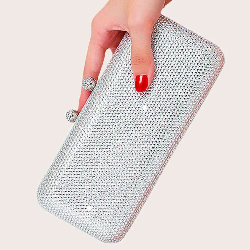 Rhinestone Shining Evening Wedding Clutch Long Purse For Women Fashion Party Shoulder Bag