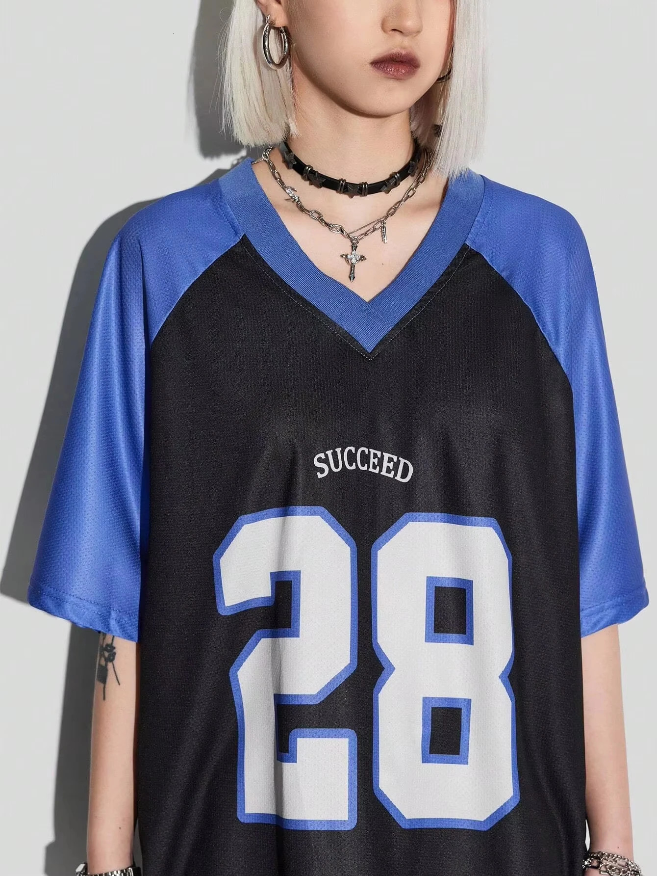 2025 Womens Casual Plus Size Short Sleeved T-shirt Quick Drying Breathable Football Jersey Fashion And Casual Street Sportswear 250509