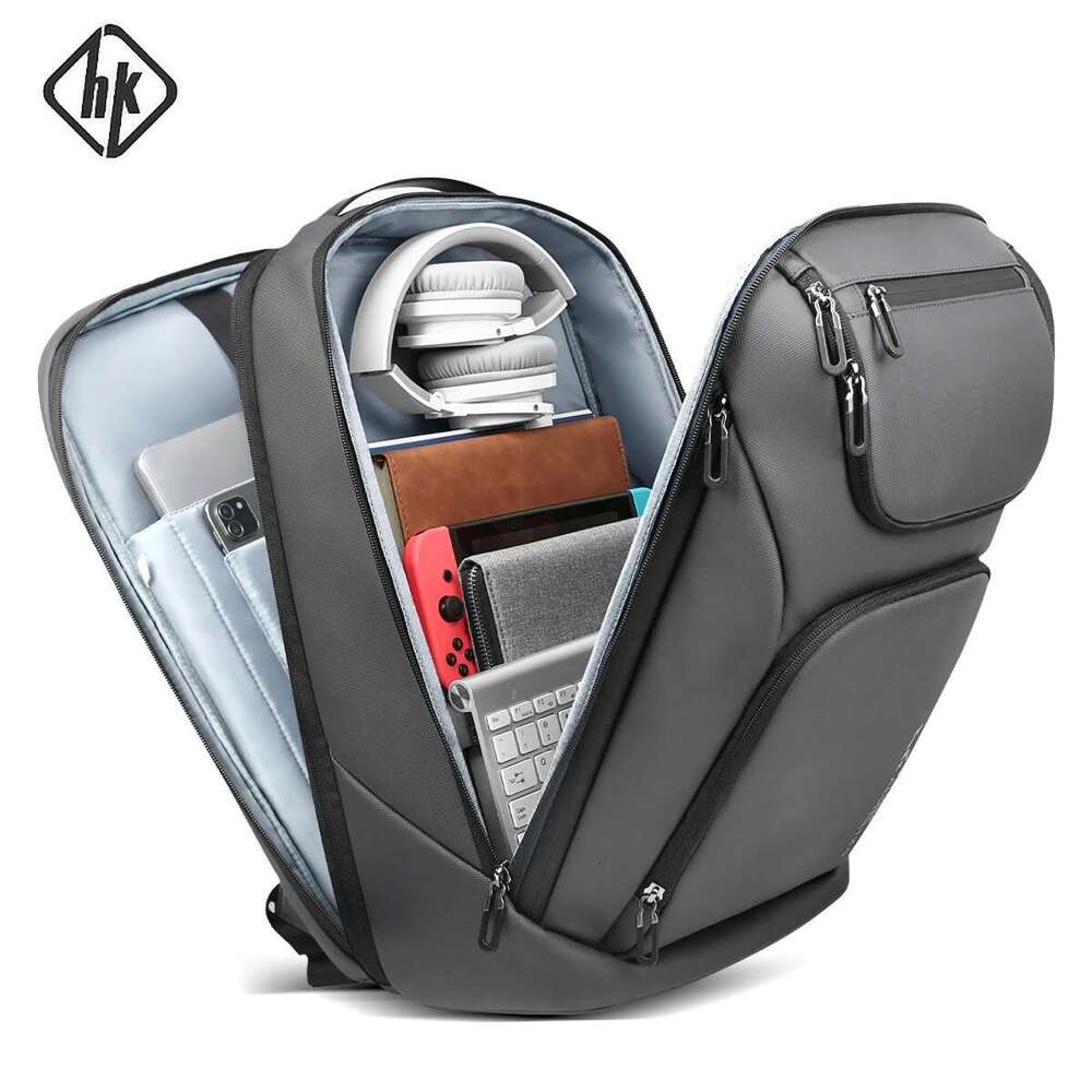 HK Travel Business for Men Large Capacity 17 Inch Laptop Multifunctional Anti-Theft Backpack Weekender Daypack