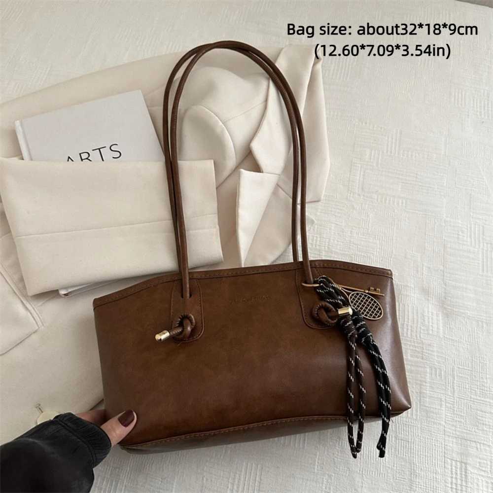 Y2K Trend PU Leather Work Shoder Bag Solid Color Simple Women Crossbody Bag Large Capacity Cmuting Bag Women Z250514