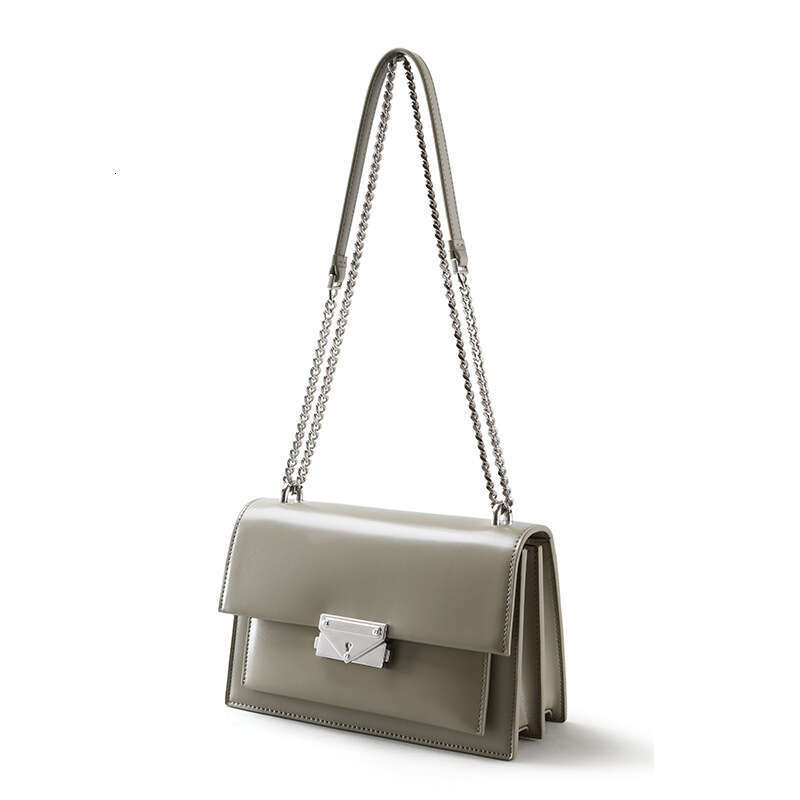 Korean Style Simple And Exquisite Leather Chain Crossbody Small Square For Women's Niche High-End Sense Single Shoulder Armpit Commuting Bag