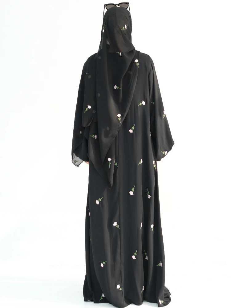 Black Muslim Kaftan Abaya Damen Dubai Arabic Embroidery Dresses Prayer Clothes Women Marocain Robe Femme Musulmane Vestidos New X250514
