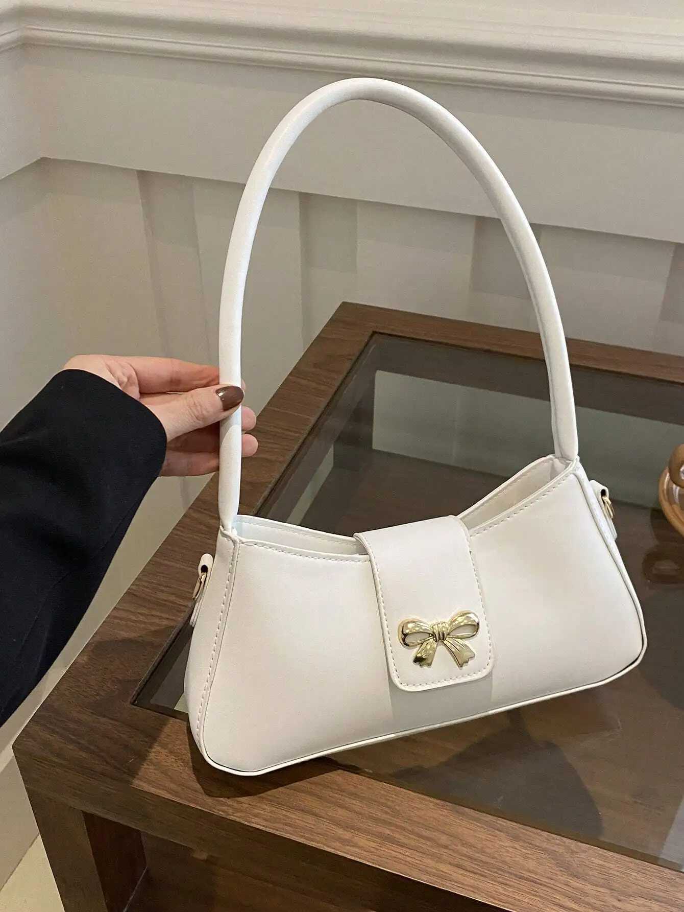 New Simple Style Bow Knot Decorated Shoder Bag Solid Color Crossbody Bag For Wen Street Fi Work Cmuting Z250514