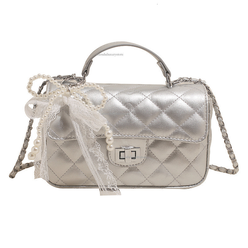 2025 Free Shipping Designer Women's Handbag French Diamond Mesh Chain Shoulder Crossbody Bag Summer New Fashion Small Square Bag Versatile Phone 