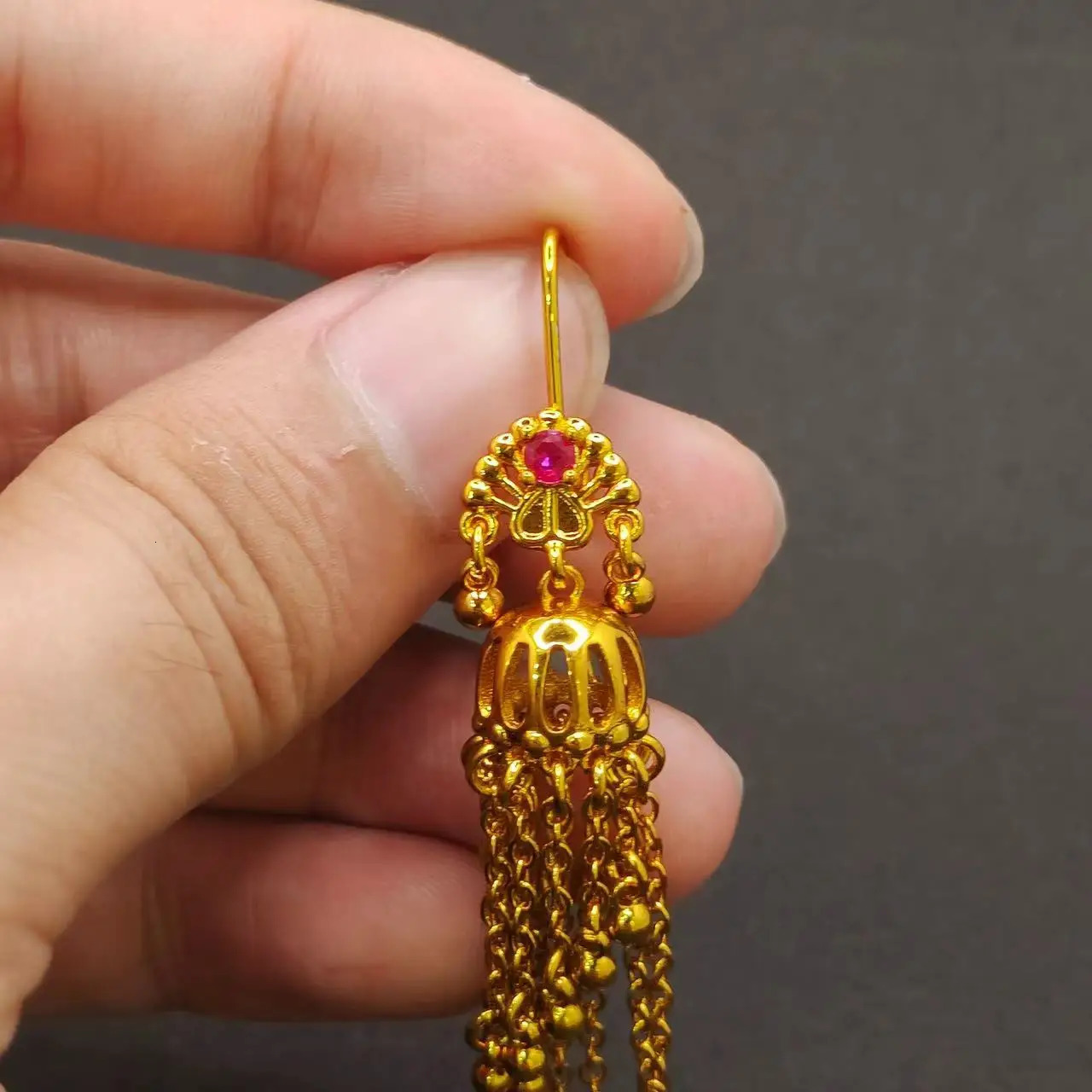 Bohemia Style Womens Earrings Indian Ethnic Gold Plated Brass Long Chain Tassel Earring Vintage Jewellery Ear Decoration 250513
