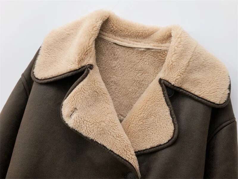 RARF new Fall/Winter women's collection double-sided lapel long-sleeved jacket with warm fur