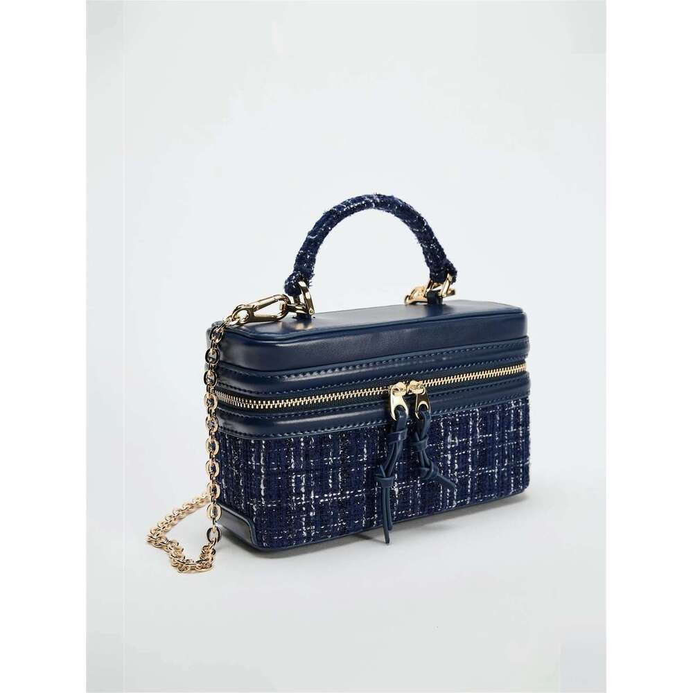 Women's 2024 Autumn And Winter New Small Square With Hard Single Shoulder Cross-Body Portable Fashion Box Bag Women