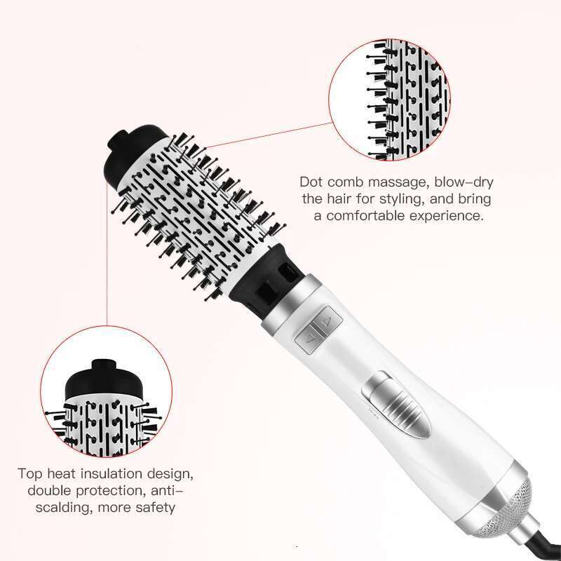 2-in-1 Hot Air Spin for Styling Smoothing and Straightening Auto-rotating Ionic Round Blow Dryer Brush Volumizer