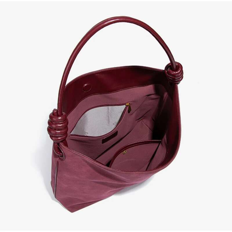 Knot Design Shoulder Underarm Large Capacity Commut Women Bag Frosted Suede Handbag Brand Tote Spacious Shopping Bags