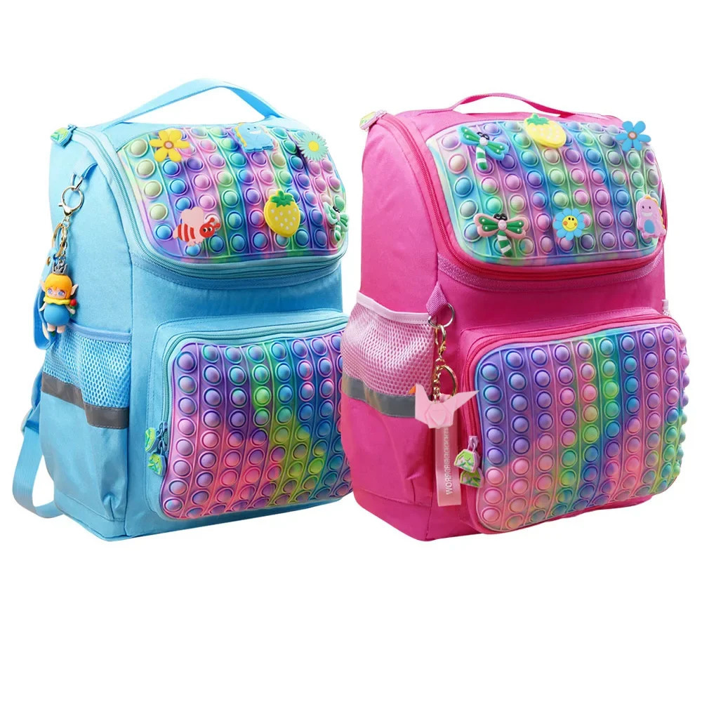 School Backpack Girls Pop Backpack for Girls Kids Fidget bubble Bag Fidget Toys Back to School Bag Gifts for Kids Teen 250514