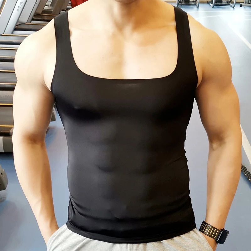 Sexy See Through Fitness Sports Tank Top Mens Fitness Running Training Plus Size T-shirt Top 250513