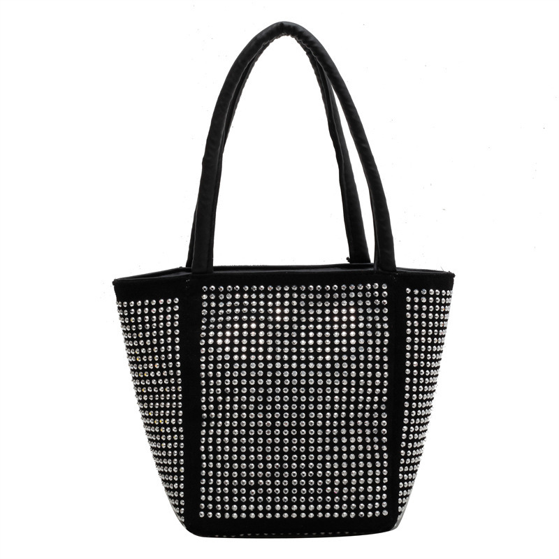 Free Delivery Designer Bag Bag For Women In Summer 2025 New Korean Style Shiny Diamond Small Trendy And Casual Hand Held Bucket Luxury Bag