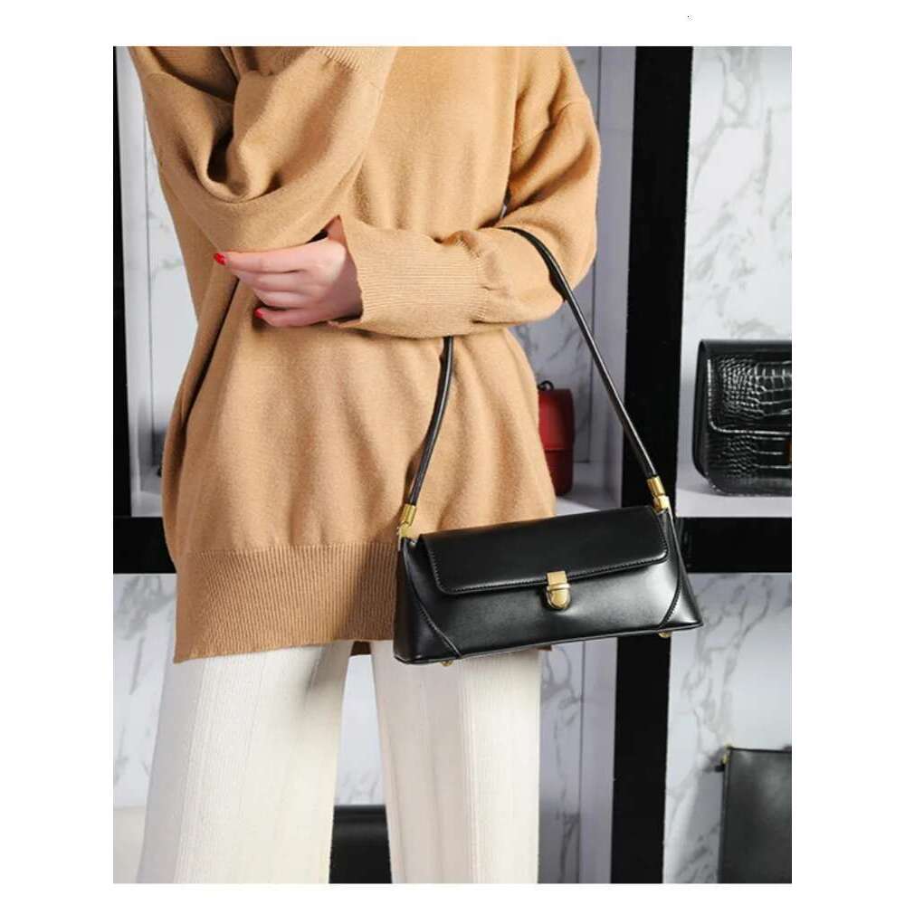 Armpit Retro Niche Design High-End Solid Color One-Shoulder Portable Genuine Leather Women's Bag Spring And Summer Versatile