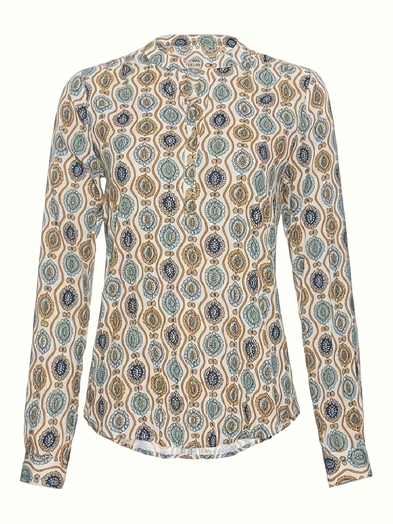 Womens Casual Long Sleeve Cuffed V Neck Blouses Plaid Print Cotton Shirts Tops 250514