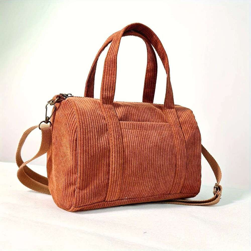 Cute Corduroy Crossbody Bag For Women Small Washable Reusable Shopper Tote Wallet Travel Handbag Designer Girls