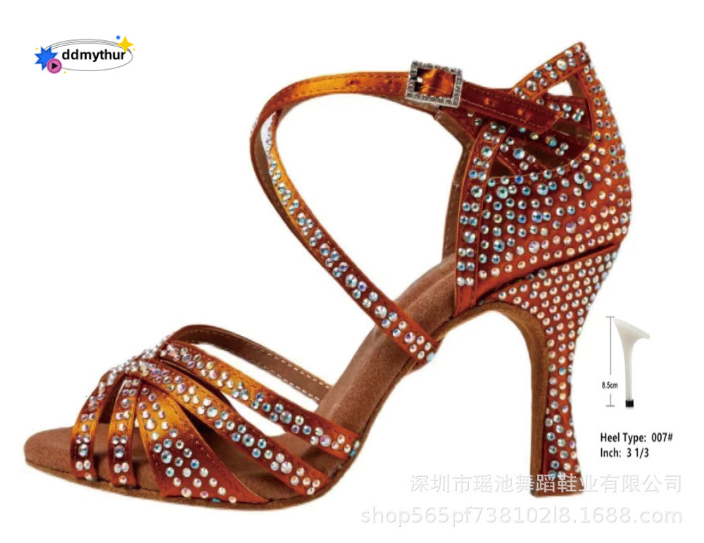 Women's adult bronze shoes salsa fashion Latin cha rumba Bachata modern jazz dance sandals ddmythur
