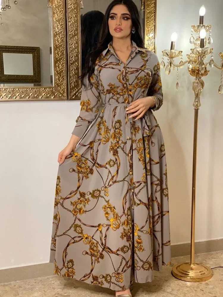 Muslim Abaya Dress Women Ramadan Print Shirt Dresses Autumn Turkey Islamic Vestidos Elegant India Moroccan Kaftan Arab 2025 X250514