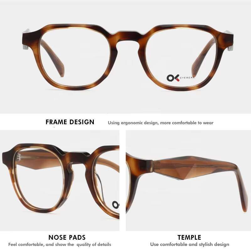 New Arrival Unisex Acetate Optical Eyeglasses Frame Bevel Square Design With Custom Round Style for Reading
