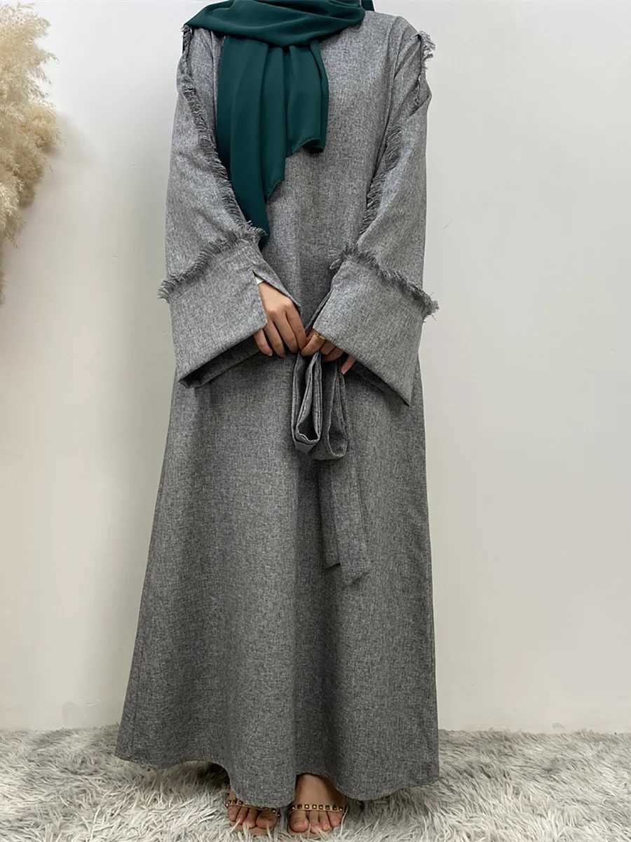 Fashion Abaya Dubai Luxury Islamic Dresses Ramadan Linen Kaftans For Women Muslim Dress Turkey Caftan Marocain Femme Robe Ka X250514