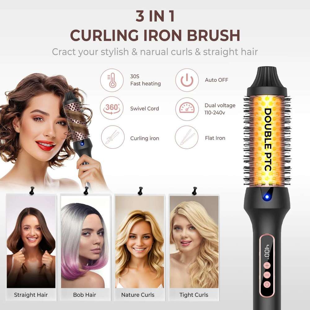 Thermal One-Step Hot Air Brush&volumizer Curler Straightener Professional Curling Iron Heated Hair Styling Brush