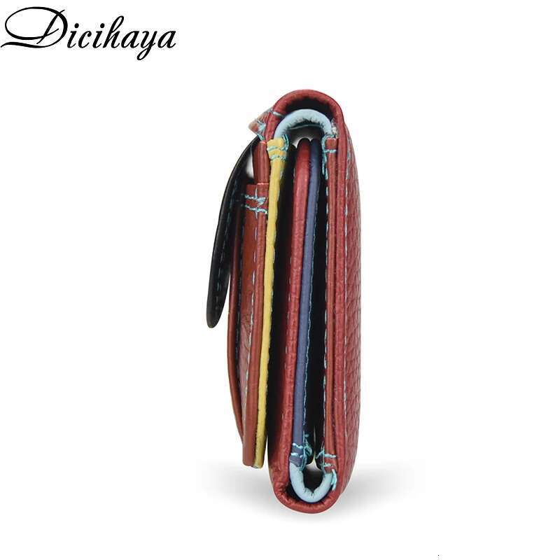 Genuine Leather Women Wallet Coin Small Mini Card Holder Patchwork PORTFOLIO Portomonee Lady Walet Pocket Cute Purse