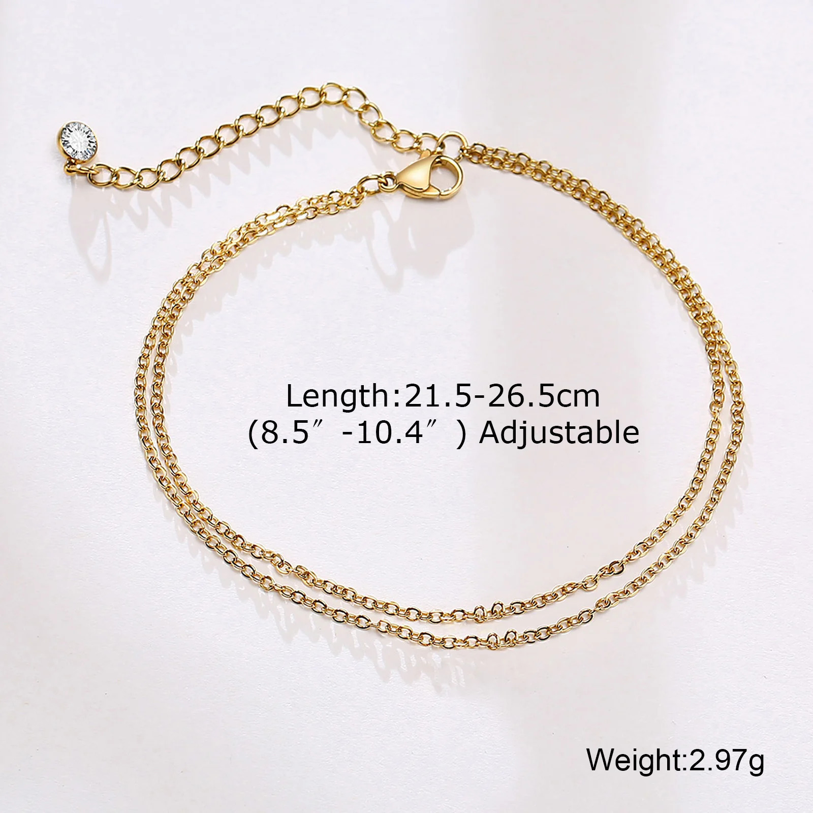 Layered Initial Bracelet Anklet for Women Stainless Steel Foot Chain A - Z Letter Ankles Bohemian Summer Beach Gift 250513