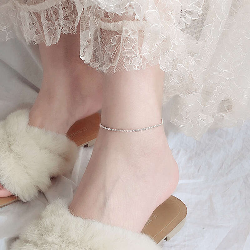 Sier Sky Star Pulling with Simple and Personalized Design Sense, Minority Design, Korean Women's Versatile Feet Chain