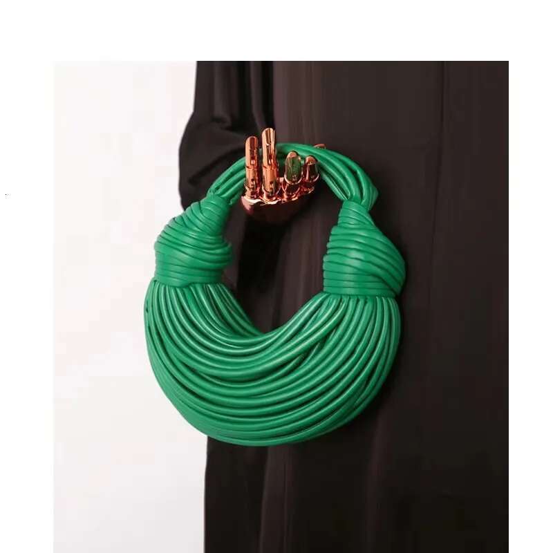 Handbags For Women 2023 New In Gold Designer Brand Handwoven Noodle Bags Rope Knotted Pulled Hobo Sier Evening Clutch
