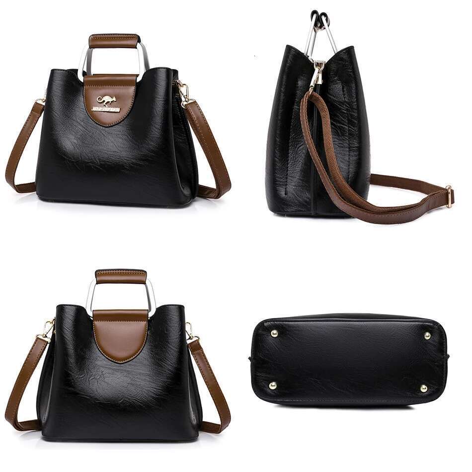 Designer Handbag Purses For Women 2024 Female Oil Leather Branded Shoulder Crossbody Messenger Tote Bag Small Fashion Sac