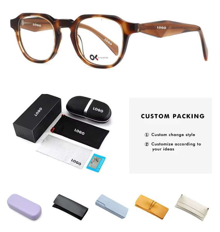 New Arrival Unisex Acetate Optical Eyeglasses Frame Bevel Square Design With Custom Round Style for Reading