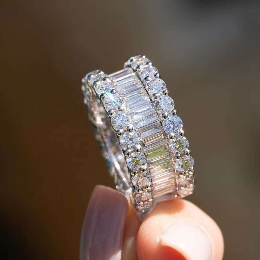 925 10k 14k Real Solid Gold Rings Luxury Fashion Finr Hip Hop Jewelry Iced Out Vvs Moissanite Diamond Ring