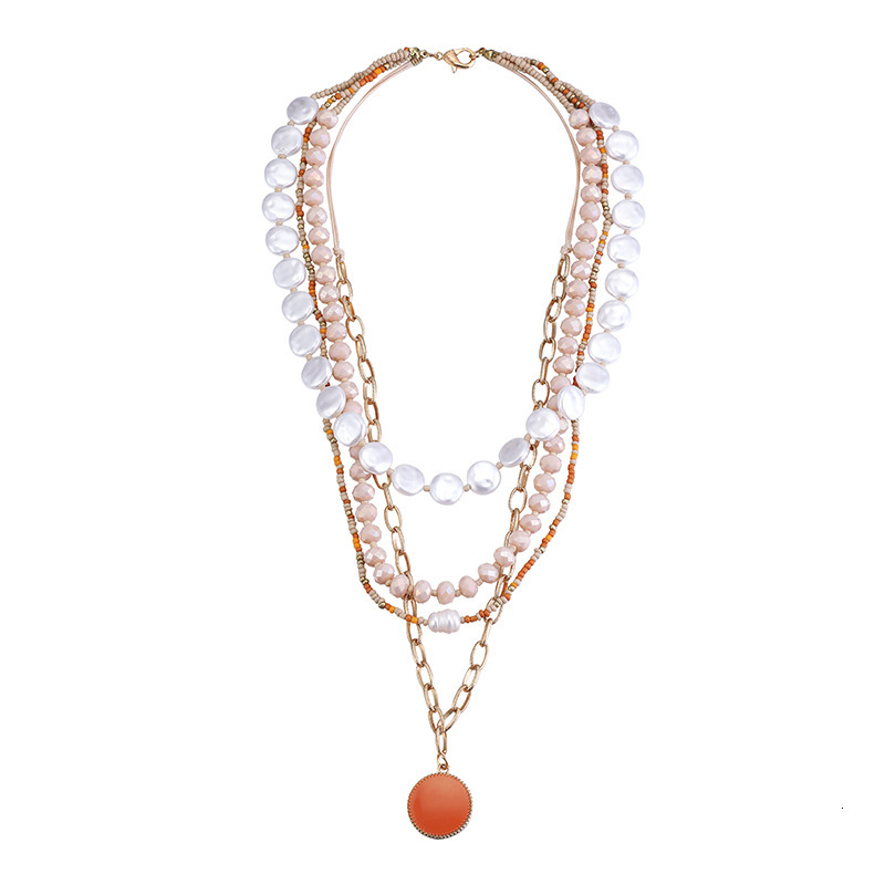 alloy necklace with multiple layers and directly sold Crystal pearl necklaces