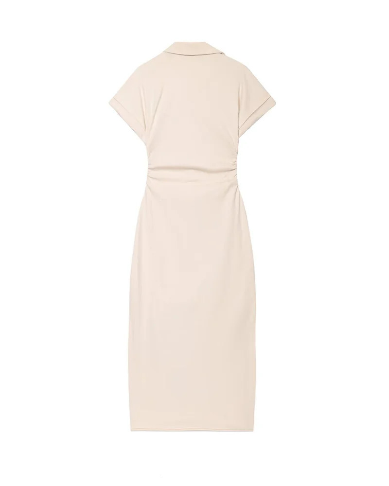 Womens Dress Summer White Short Sleeve Midi Casual Personality Celebrity Style Slim Fashion 250514