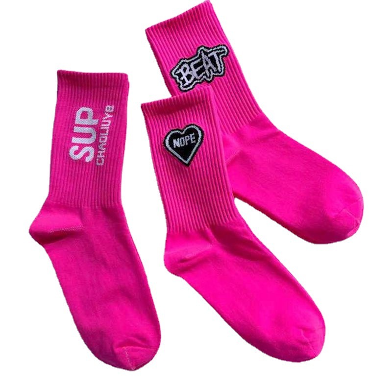 Designer Socks Dragon Fruit Colored Socks Bright Red Men s And Women s Styles Mid Tube Fashion Street Style Personalized Skateboarding Hip hop Style S