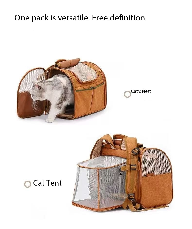 2025 new Pet cat bag, summer outdoor expandable portable backpack, large capacity breathable bag