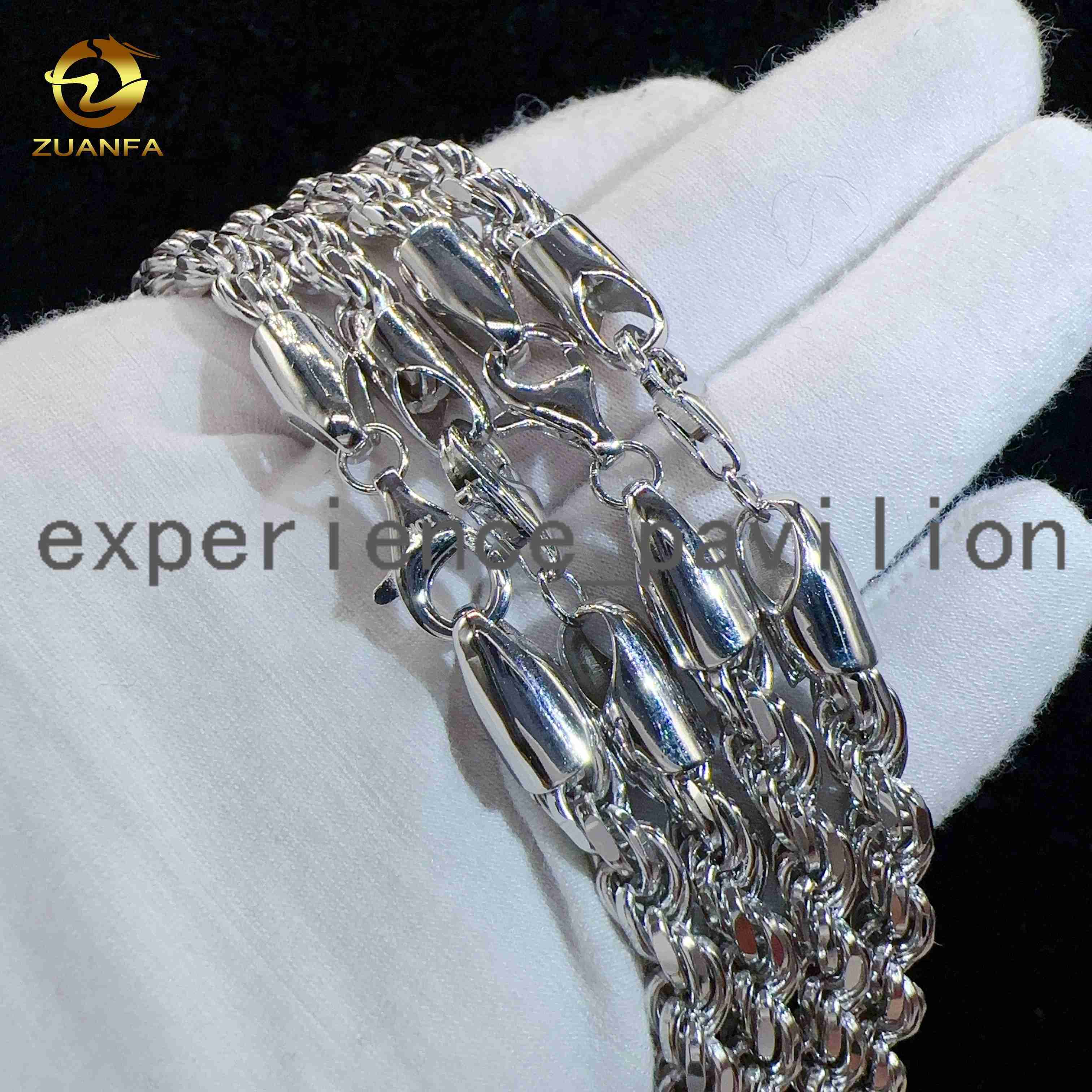 Moissanite Hip Hop Jewelry 6mm 925 Sterling Silver Rope Chain VVS Diamond Chain for Men women