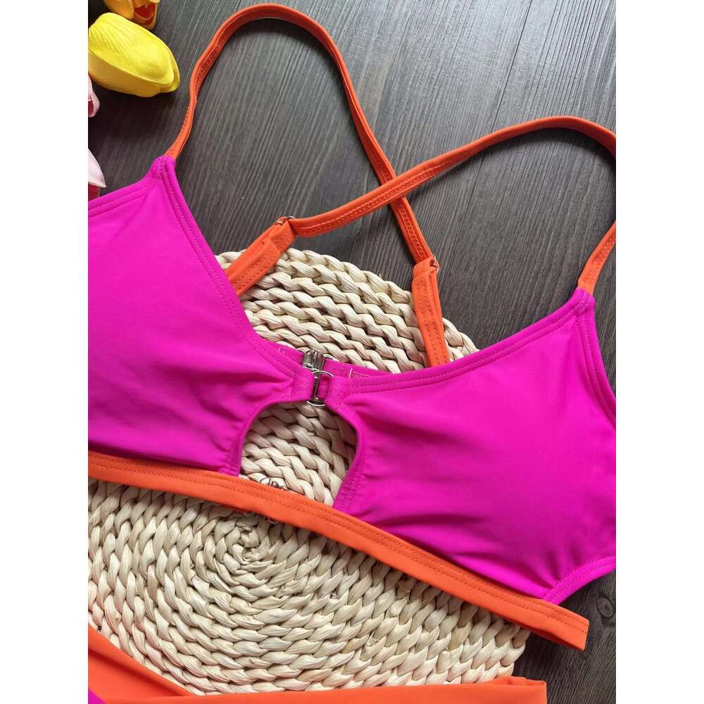 RUOTONSEPT Sexy Solid Splicing Bikinis Set Women's Swimsuit Two-piece Triangle Thong Swimwear Bathing Suit Brazilian Biquinis