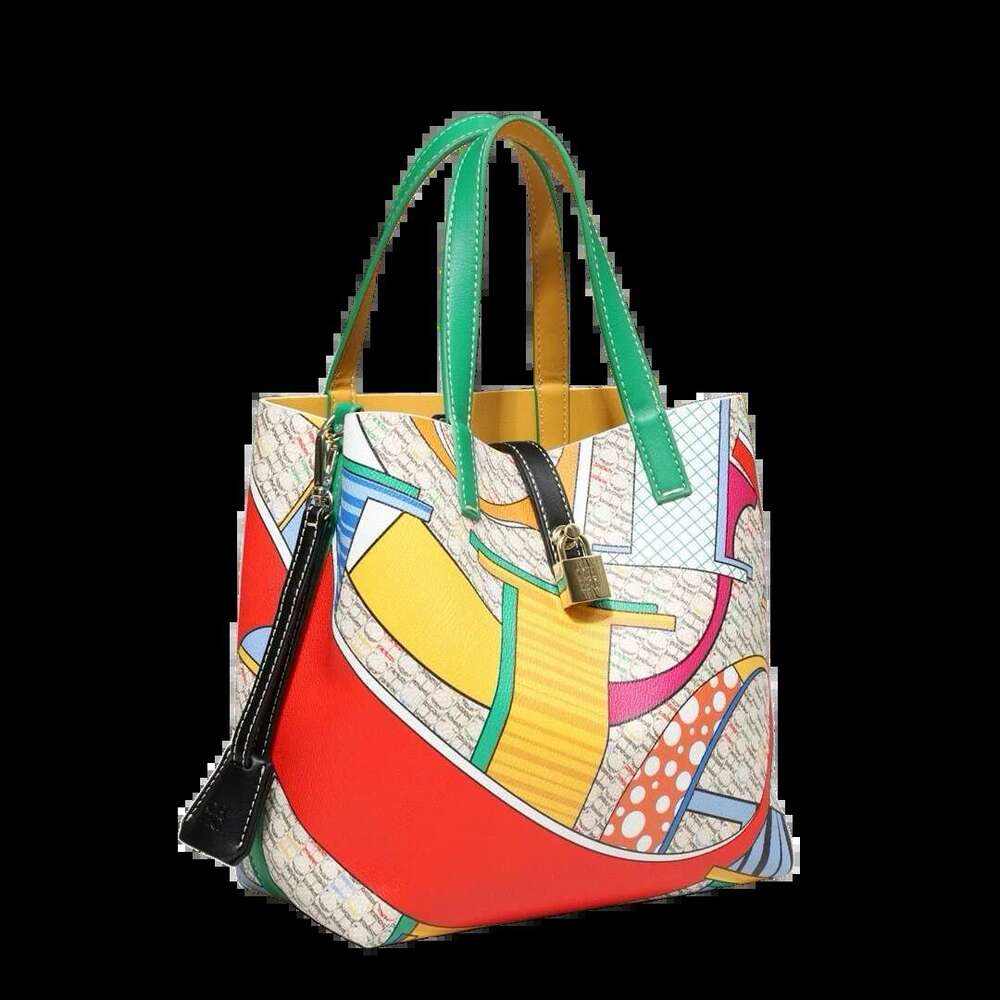 New Unique Large Capacity Women's Bucket Shoulder Bag Classic Retro Exquisite Print Style Multi Purpose