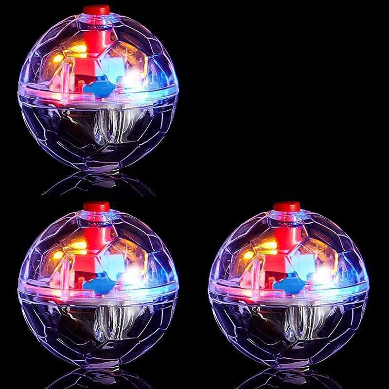 3Pcs Flash Ball Battery Powered Paranormal Equipment Portable Cat Small Motion Light Up Gift Interactive Pet Toy LED