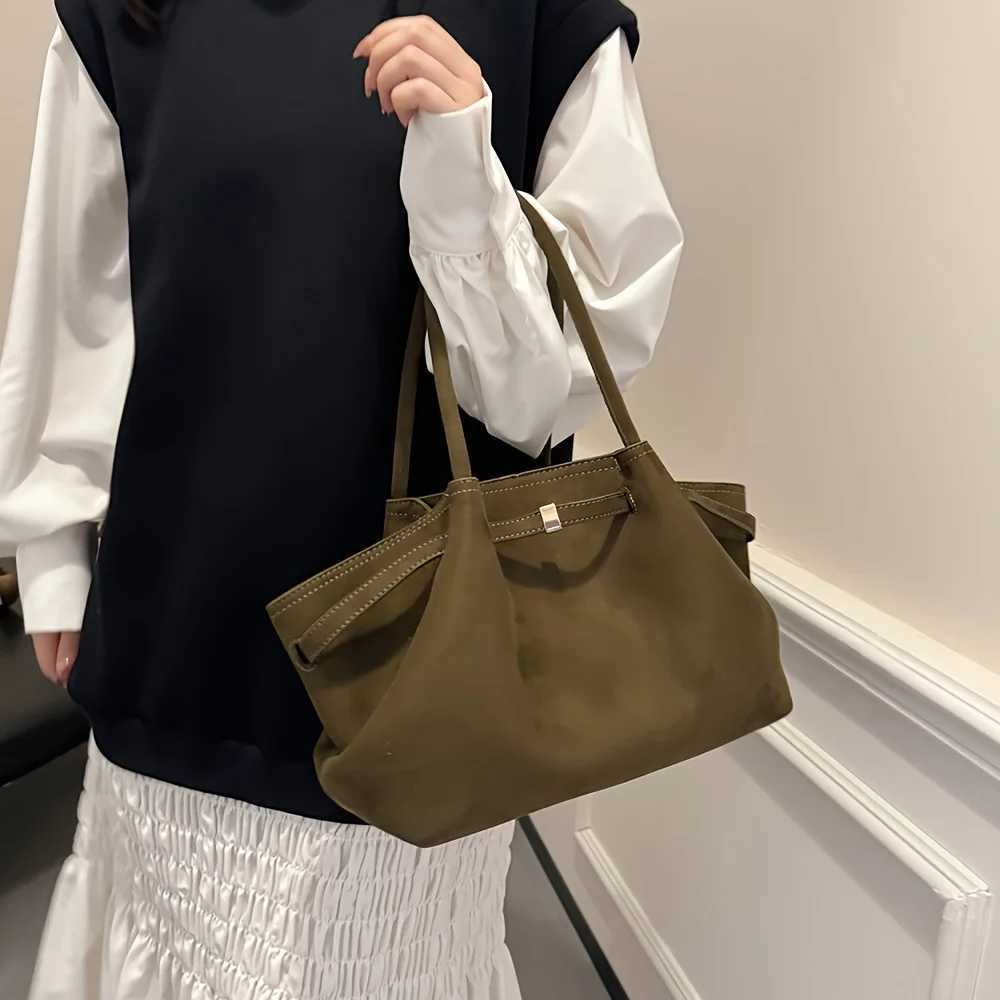 Autumn and Winter Deerskin Veet Underarm Bag Wens New Large Capacity Vintage Tote Bag Fi All-Mahing Five Cmuter Z250514
