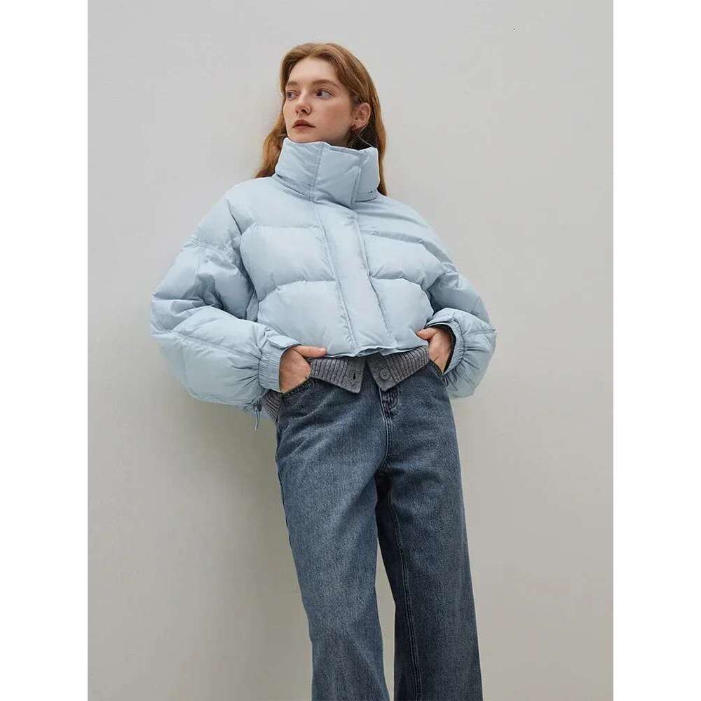 FSLE Classic Style Commuter 100-150G Short White Goose Down For Women 2023 New Winter Bat Sleeve Loose Warm Jacket Female