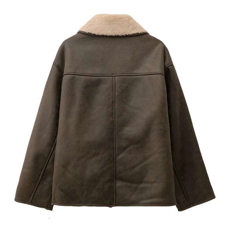 RARF new Fall/Winter women's collection double-sided lapel long-sleeved jacket with warm fur