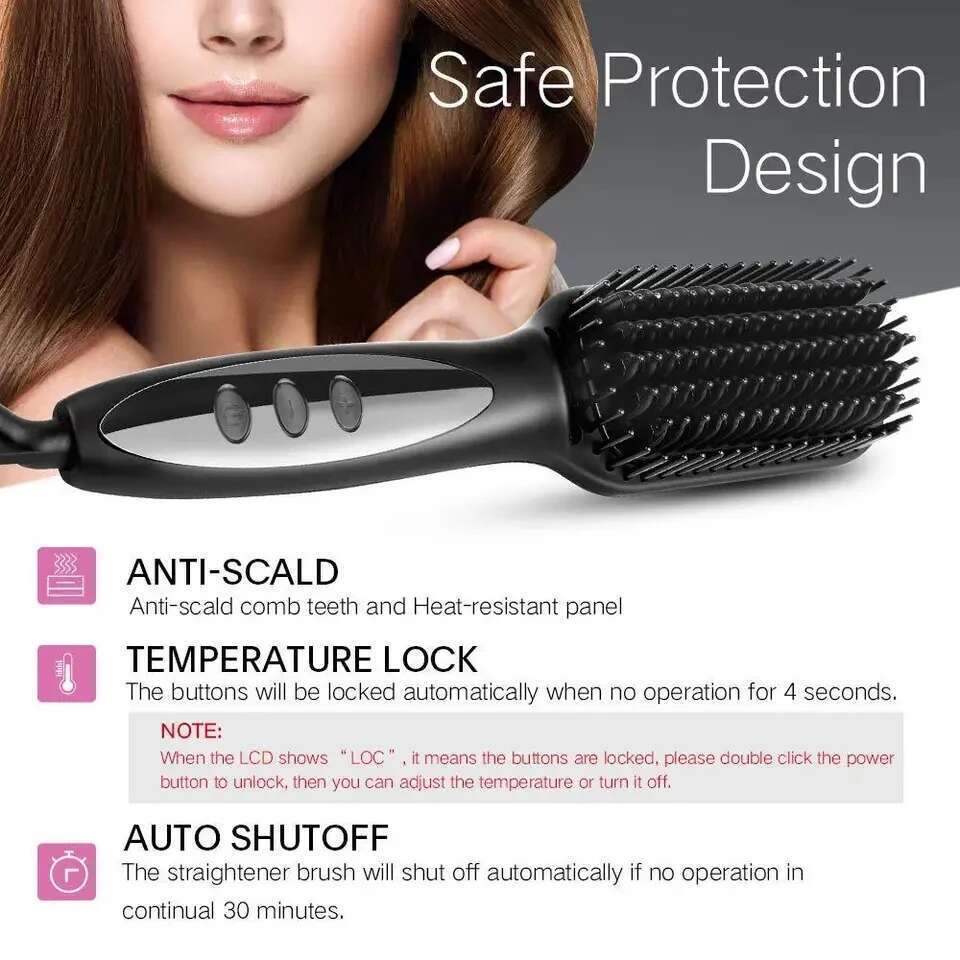 Electric Brushes Hot Comb For Hair Anti-scalding Ceramic Beard Straightener Brush